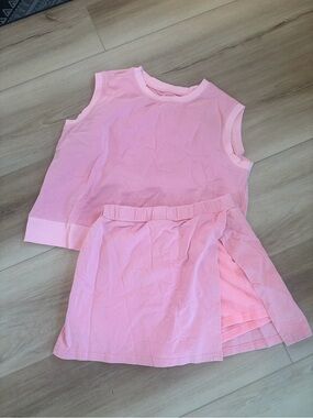 Womens Pink Tank Top & Skirt Set